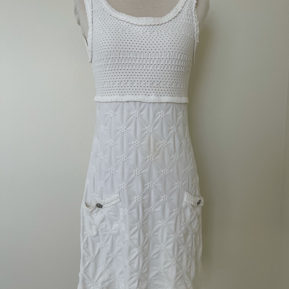 Chanel White Knit Dress 36 38